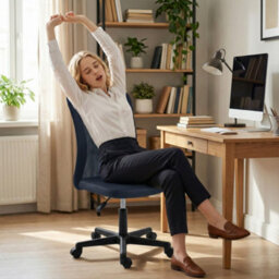 Vinsetto Armless Office Chair, Swivel Desk Chair W/ Adjustable Height - thumbnail 6