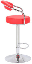 Lamboro Zenith Kitchen Bar Stool, Chrome Footrest, Height Adjustable Swivel Gas Lift, Home Bar & Breakfast Barstool, Faux-Leather, Red - thumbnail 2