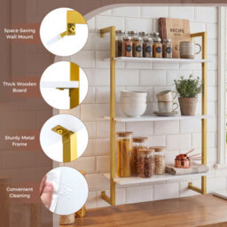 Gainoom Modern Kitchen Shelf 3-Tier Floating Shelf For Wall - thumbnail 6