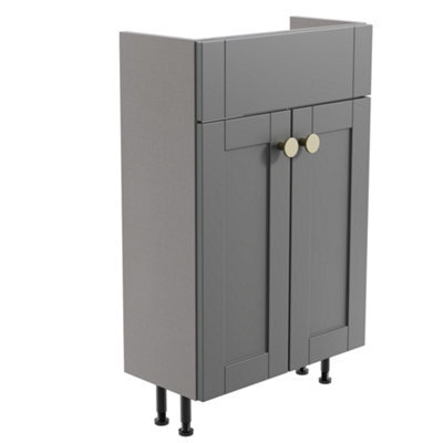 Ashford Slimline Matt Grey Freestanding Bathroom Vanity Unit (H) 820mm (W) 500mm - image 1