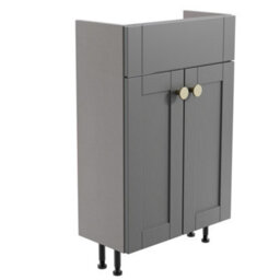 Ashford Slimline Matt Grey Freestanding Bathroom Vanity Unit (H) 820mm (W) 500mm - thumbnail 1