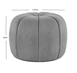 Nordlys White Bouclé With Stripes Pouf Vintage Style Living Room - thumbnail 6