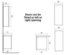 Impact Furniture Wall Hung Bathroom Cabinets 500mm Vanity Unit With Sink Basin And Wall Storage Cabinets Set Oak Effect Slimline Avir - thumbnail 3