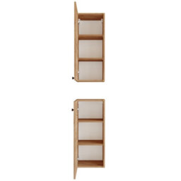 Impact Furniture Wall Hung Bathroom Cabinets 500mm Vanity Unit With Sink Basin And Wall Storage Cabinets Set Oak Effect Slimline Avir - thumbnail 5