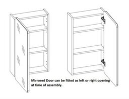 Impact Furniture Bathroom Vanity Mirror Unit 400mm Sink Wall Cabinet Set White Gloss Oak Aruba - thumbnail 9