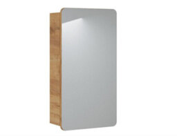 Impact Furniture Bathroom Vanity Mirror Unit 400mm Sink Wall Cabinet Set White Gloss Oak Aruba - thumbnail 8