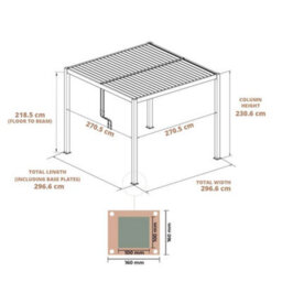 Primrose Living Deluxe Charcoal Veranda With Louvered Shutter Roof 3M X 3M - thumbnail 4