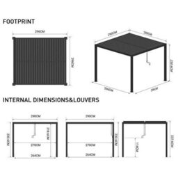 Primrose Living Deluxe Charcoal Veranda With Louvered Shutter Roof 3M X 3M - thumbnail 9