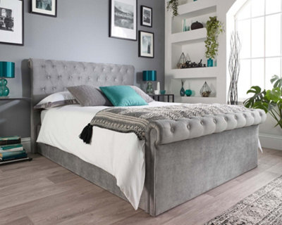 Aspire Chesterfield Ottoman Bed Grey, Size Superking - image 1