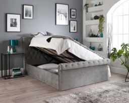 Aspire Chesterfield Ottoman Bed Grey, Size Superking - thumbnail 2