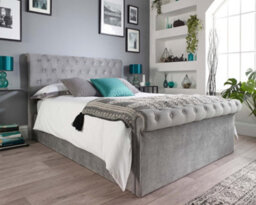 Aspire Chesterfield Ottoman Bed Grey, Size Superking - thumbnail 1