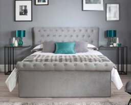 Aspire Chesterfield Ottoman Bed Grey, Size Superking - thumbnail 3