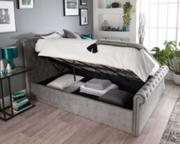 Aspire Chesterfield Ottoman Bed Grey, Size Superking - thumbnail 4