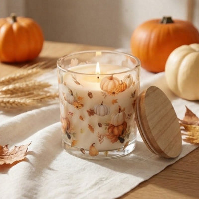 Garden Greatness Pumpkin Scented Jar Candle With Lid - image 1