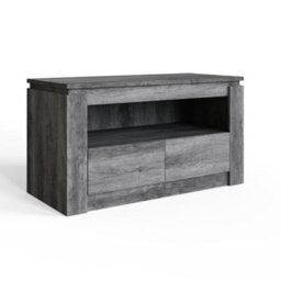 Canyon Charcoal Grey 2 Drawer Tv Unit - thumbnail 3