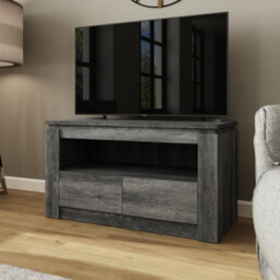 Canyon Charcoal Grey 2 Drawer Tv Unit - thumbnail 2