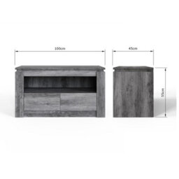 Canyon Charcoal Grey 2 Drawer Tv Unit - thumbnail 8