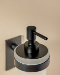 Cosmic Soap Dispenser, 175Ml, Self-Adhesive, Wall Mounted, Chrome, Pressed Glass And Metal, Stick Collection - thumbnail 2