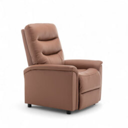 Brown Recliner Chair In Faux Leather - thumbnail 5