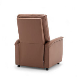 Brown Recliner Chair In Faux Leather - thumbnail 6