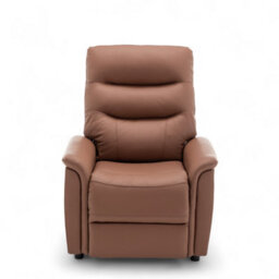 Brown Recliner Chair In Faux Leather - thumbnail 4