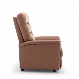 Brown Recliner Chair In Faux Leather - thumbnail 7