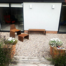Don Steel Corten Steel Stool , Garden Stool, Metal Stool , Indoor Side Table , Side Table , Steel Bench - thumbnail 4