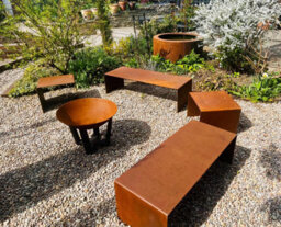 Don Steel Corten Steel Stool , Garden Stool, Metal Stool , Indoor Side Table , Side Table , Steel Bench - thumbnail 3