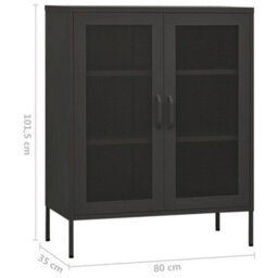 Vidaxl Storage Cabinet Anthracite 80X35X101.5 Cm Steel - thumbnail 9