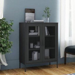 Vidaxl Storage Cabinet Anthracite 80X35X101.5 Cm Steel - thumbnail 1