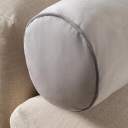 OHS Bolster Cushion Matte Velvet Filled Bedroom Sofa Plump Pillow, Grey Charcoal - thumbnail 3