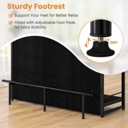 Costway Industrial Wine Bar Cabinet 4-Tier Kitchen Storage Sideboard Kitchen Island W/ Glass Holders - thumbnail 9