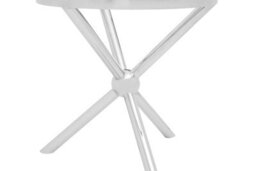 Orsina Elegant Round Silver Side Table, Durable Small Lounge Table For Tea, Stainless Steel Base Bedside Table - thumbnail 4