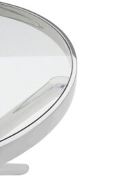 Orsina Elegant Round Silver Side Table, Durable Small Lounge Table For Tea, Stainless Steel Base Bedside Table - thumbnail 3