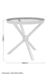 Orsina Elegant Round Silver Side Table, Durable Small Lounge Table For Tea, Stainless Steel Base Bedside Table - thumbnail 5