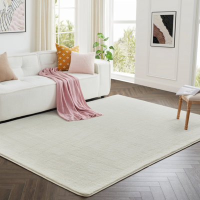 Bedlooms Cream Pashmina Rug 120X170Cm, Soft Thick Piles, Hypoallergenic Modern Area Rugs And Bedroom Rug - image 1