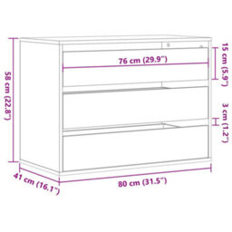 Vidaxl Corner Chest Of Drawers Artisian Oak 80X41X58 Cm Engineered Wood - thumbnail 3
