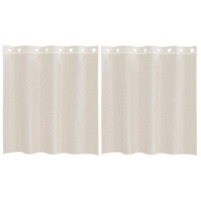 Berkfield Durable Voile Curtains With Grommets 2 Pcs Cream 140X140 Cm