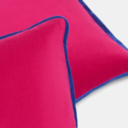 Ohs 2 Pack Matte Velvet Piped Cushion Covers Home Decor Set - Pink/blue - thumbnail 4