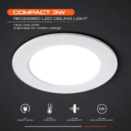 3.5 Inch Led Recessed Ceiling Lights 3W 10 Pack Cool White 6400K Adjustable Flush Mount Panel Lamp For Bathroom Kitchen - thumbnail 5