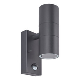 Luceco Azurar Up/down Ip44 Gu10 Wall Light With Pir Sensor Slate Grey - thumbnail 3