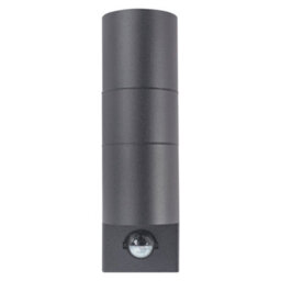 Luceco Azurar Up/down Ip44 Gu10 Wall Light With Pir Sensor Slate Grey - thumbnail 4
