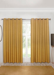 Sundour Cosmos - 100% Blackout Thermal Self-Lined Curtains - Eyelet - 100% Polyester (Gold, 90''x 72'' - 229Cm X 183Cm (Pair))