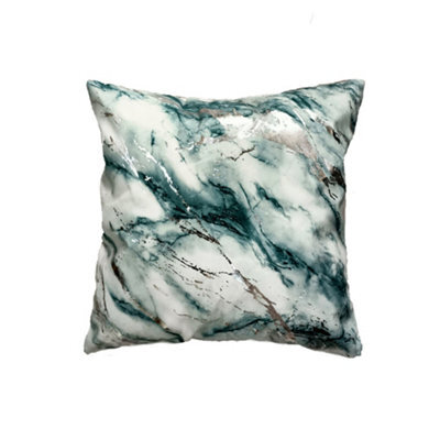 Velosso Foil Print Polycotton Scatter Cushion, Zip Closure, Luxury Style Home Accessories For Modern Living Room Decor - Green