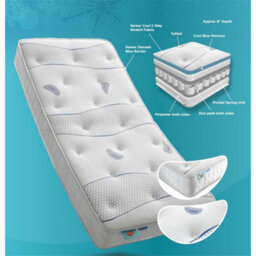 Worcester 3Ft Single Cool Blue Memory Foam Pocket Mattress - (90Cm) - thumbnail 5