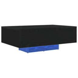 Berkfield Coffee Table With Led Lights Black Oak 85X55X31 Cm - thumbnail 4