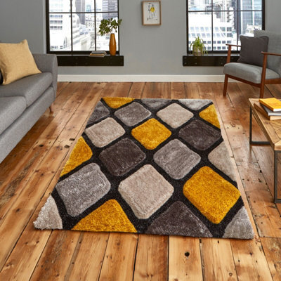 Noble House Nh9247 Grey Yellow Rug By Think Rugs-120Cm X 170Cm - image 1