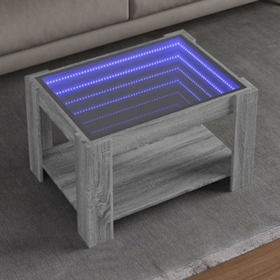 Berkfield Coffee Table With Led Grey Sonoma 73X53X45 Cm Engineered Wood - image 1