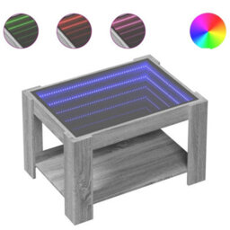 Berkfield Coffee Table With Led Grey Sonoma 73X53X45 Cm Engineered Wood - thumbnail 2