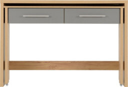 Seconique Seville 2 Drawer Slider Desk In Grey Gloss Light Oak Effect Veneer - thumbnail 5